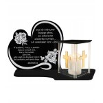 Lanterne en forme de c?ur xl de qualit� sup�rieure avec bougie led pour tombes et cimeti�res