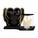 Lanterne led xl haut de gamme en forme de c?ur dor pour tombes et cimetires