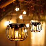 Lanternes solaires pour l'ext�rieur suspendu imperm�able, m�tal solaire jardin lumi�res lanternes ext�rieur ...