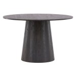 Ebuy24 - table  manger 4 personnes ronde en bois - bois fonc - lanzo