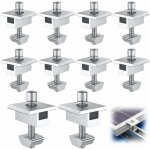 10 pices support de panneau solaire en aluminium, bornes centrales en forme de t, fixation de panneau ...