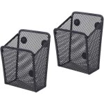 2 pices porte stylo en maille magntique, panier rangement magntique, noir mtal maille magntique ...