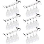 6 pi�ces porte verres suspendu, 30 cm support verre a pied suspendu, noir supports pour verres � vin ...