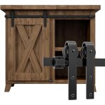 Rail de 152 cm - super mini kit de matriel de porte coulissante pour porte simple, petite armoire, support ...