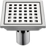 Siphon de sol en acier inoxydable anti - odeur carr� de salle de bain d�chets gate �gouttoir de douche ...