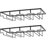 Support de verre  vin - porte - verres  pied suspendu sous armoire en mtal avec vis, support de rangement ...