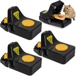 Large tapette � souris, 4 pi�ces piege a rat r�utilisables, sensible piege a souris vivante pour cuisine, ...
