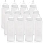 Largeight - 12 pi�ces 500ml bouteilles de condiment squeeze bouteilles vides en plastique avec bouchon ...