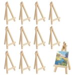 Largeight - 12 pi�ces mini chevalet bois, 8x15 cm mini pr�sentoir, petit chevalet peinture pliable, tr�pied ...