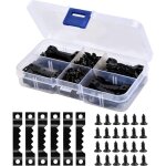 Largeight - lot de 16 pots � �pices conteneurs de bouteilles en plastique avec bouchon noir pour ranger ...