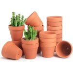 Largeight - 20 pcs pots de fleurs en terre cuite 4, 5 cm, petite terre cuite pots avec trou de drainage, ...