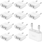 Largeight - 20 pi�ces adaptateur prise usa vers france europe, adaptateur voyage us vers france eu universel, ...