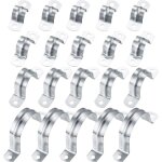 Largeight - 20 pices tuyau clips 304 acier inoxydable, 16mm / 20mm / 32mm / 50mm u - tube pince anneau ...