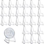 Largeight - 25 pices supports en acrylique transparent pour pices de collection cartes mdailles et ...