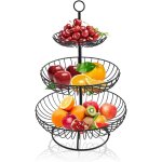 Largeight - 3 �tages corbeille � fruits m�tal grand panier a fruits a etages pour l�gumes collations ...