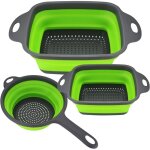 Largeight - 3 pices passoire pliable silicone, passoire filtres de cuisine, colander panier de lavage ...