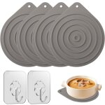Largeight - lot de 4 dessous de plat rsistants  la chaleur - en silicone - antidrapants - pour garder ...