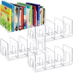 Largeight - lot de 4 trieurs de fichiers en acrylique transparent � 4 sections pour livres, enveloppes, ...