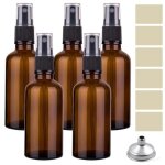 Largeight - lot de 5 vaporisateurs en verre ambr avec entonnoir et tiquettes pour nettoyer les huiles ...