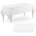 Largeight - lot de 6 nappe blanche jetable en peva, nappe plastique pour table rectangulaire de 8 pieds, ...