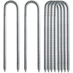 Largeight - jamais utilis�]6 pi�ces 30cm piquets de sol en forme de u, acier galvanis� ancrage de tente ...