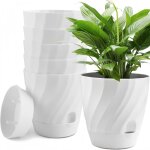 Largeight - jamais utilis�]6 pi�ces pots de fleurs auto - arrosants, 12cm rond conteneur �pais en plastique ...