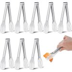 Largeight - lot de 8 pinces de service pour buffet, 17, 8 cm, pinces de cuisine en acier inoxydable, ...