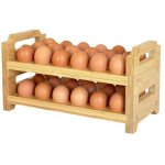 Largeight - bac � oeufs compartiment� en bambou, empilable et multicouche, pour r�frig�rateur de cuisine, ...