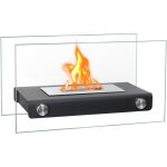 Largeight - boule à feu de table rectangulaire avec verre double face 35cm de longueur cheminée de table ... Largeight - boule à feu de table rectangulaire avec verre double face 35cm de longueur cheminée de table ...