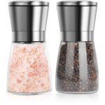 Largeight - ensemble de moulins  sel et poivre en acier inoxydable rglable moulin a sel poivrier manuel ...