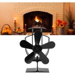 Largeight - fan heat powered 5 blades high temperature resistance quiet aluminium alloy fireplace fans ...