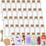Largeight - kingrol lot de 70 bouteilles en verre avec bouchon en lige de 30 ml avec tiquettes personnalise ...