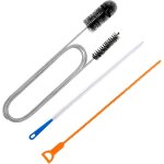 Largeight - kit de nettoyage de drain 3 pi�ces : brosse de furet deboucheur en acier inoxydable, outil ...