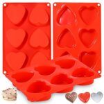 Largeight - moules silicone pour chocolat, 6 compartiments moule savon coeur pour le g�teau de la saint ...