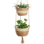 Largeight - panier de jardinire suspendud en jonc de mer, 2 taille pot de fleurs tiss intrieur extrieur ...