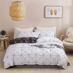 Largeight - parure de lit adulte housse de couette fermeture eclair sets de housses de couettes géométrique ... Largeight - parure de lit adulte housse de couette fermeture eclair sets de housses de couettes géométrique ...