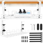 Largeight - plateau de gestion des c�bles sous le bureau, chemin de c�bles en fil m�tallique chemin de ...