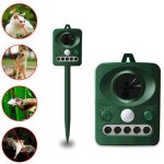 Largeight - repulsif d'oiseaux a ultrasons solaire exterieur, double charge solaire et usb, conception ...