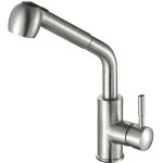 Largeight - robinet de cuisine en nickel bross - bec rtractable en forme de pipe, robinet de cuisine ...