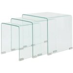 Largeight - table basse, ensemble de tables gigognes 3 pices verre tremp