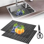 Largeight - tapis evier cuisine, lot de 2 tapis de protection pour �vier en silicone d�coupable avec ...