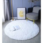 Largeight - jamais utilis�]tapis rond, � poils longs, moderne, pour salon, chambre � coucher, salle � ...