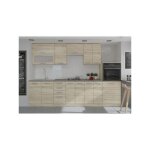 Sans marque - lassen cuisine complete l 300 cm avec demi - colonne four et hotte - dcor chene sonoma ...