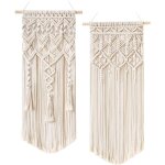 2 pcs macramé tissé wall hanging boho chic bohemian home geometric art decor - beautiful apartment dorm ... 2 pcs macramé tissé wall hanging boho chic bohemian home geometric art decor - beautiful apartment dorm ...