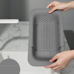 Plateau d'vier extensible - gouttoir de cuisine rglable - gouttoir  nouilles pour vier - aide  ...