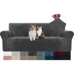 Lauwexe - housse de canap en velours, housse canape 3 places, sofa cover extensible, universelle housse ...