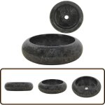 Lavabo 40 x 12 cm marbre noir - lavabo en marbre - lavabo noir - lavabo rond - meuble de salle de bain ...
