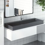 Maisonchic - lavabo de bain, vasque 120x46x11 cm fonte minrale / marbre anthracite fr326840 design in ...