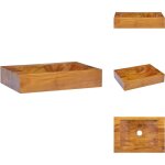 Vidaxl - lavabo bois de teck massif 50x35x10 cm - lavabo en bois - lavabo teck - meuble salle de bain ...