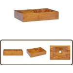 Lavabo bois de teck massif 50x35x10 cm - lavabo en bois - lavabo teck - meuble salle de bain - lavabo ...